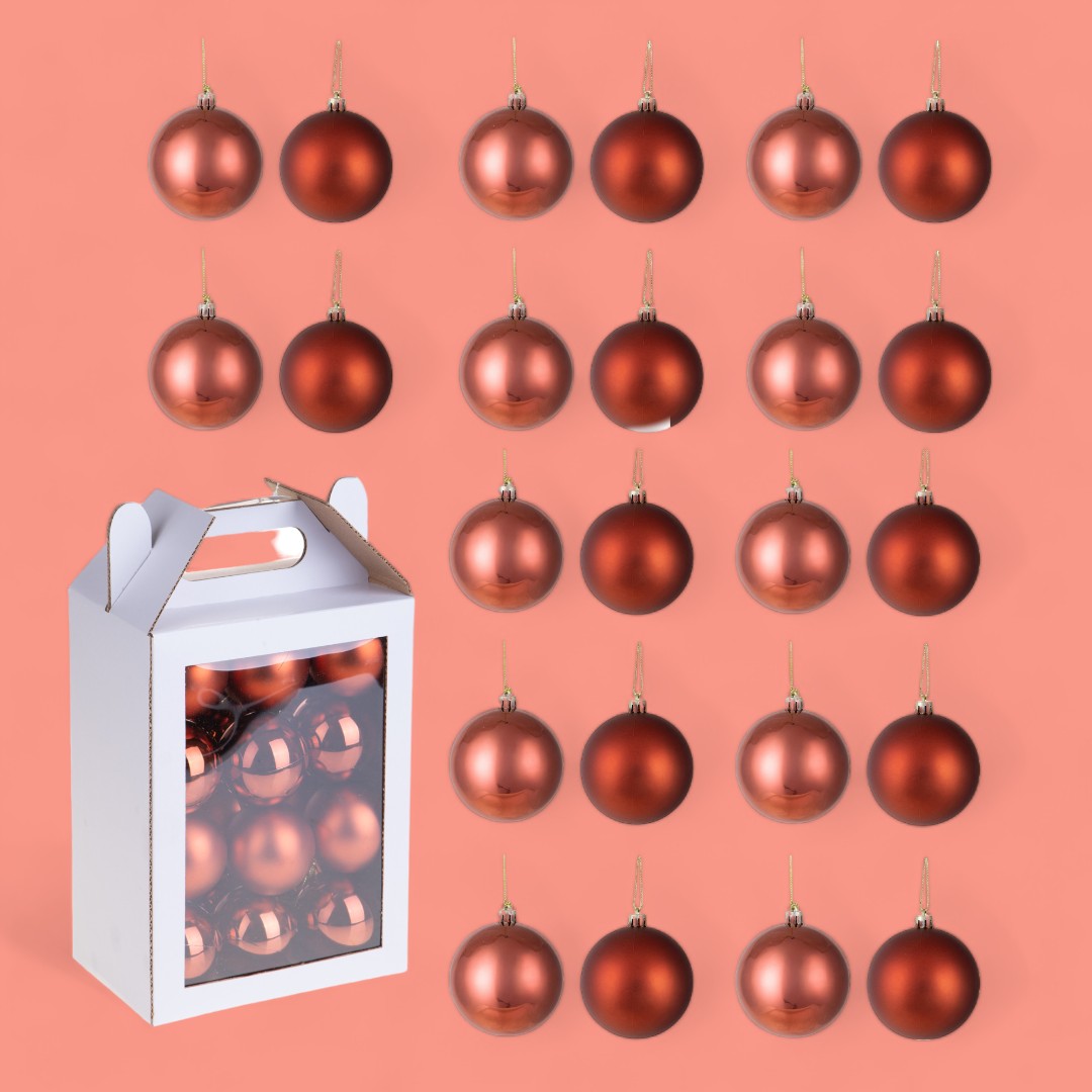 Set di 24 Sfere assortito Matt+Shiny • 6 cm