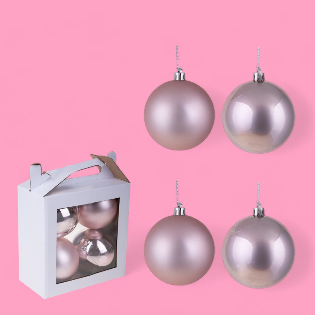 Set di 4 Sfere assortito Matt+Shiny • 12 cm