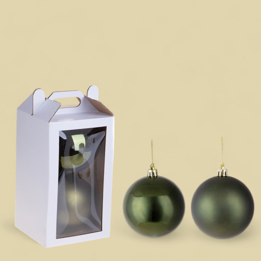 Set di 2 Sfere assortito Matt+Shiny • 20 cm