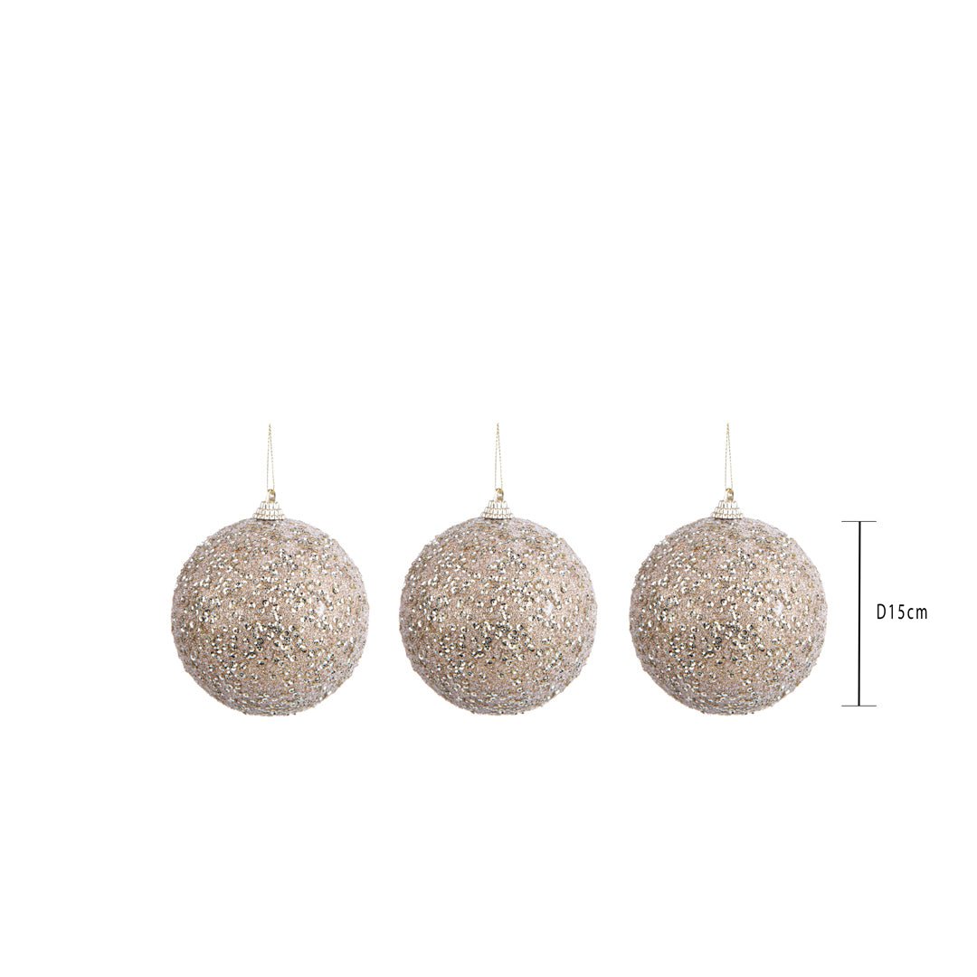 Set di 3 Sfere con Strass • 15 cm