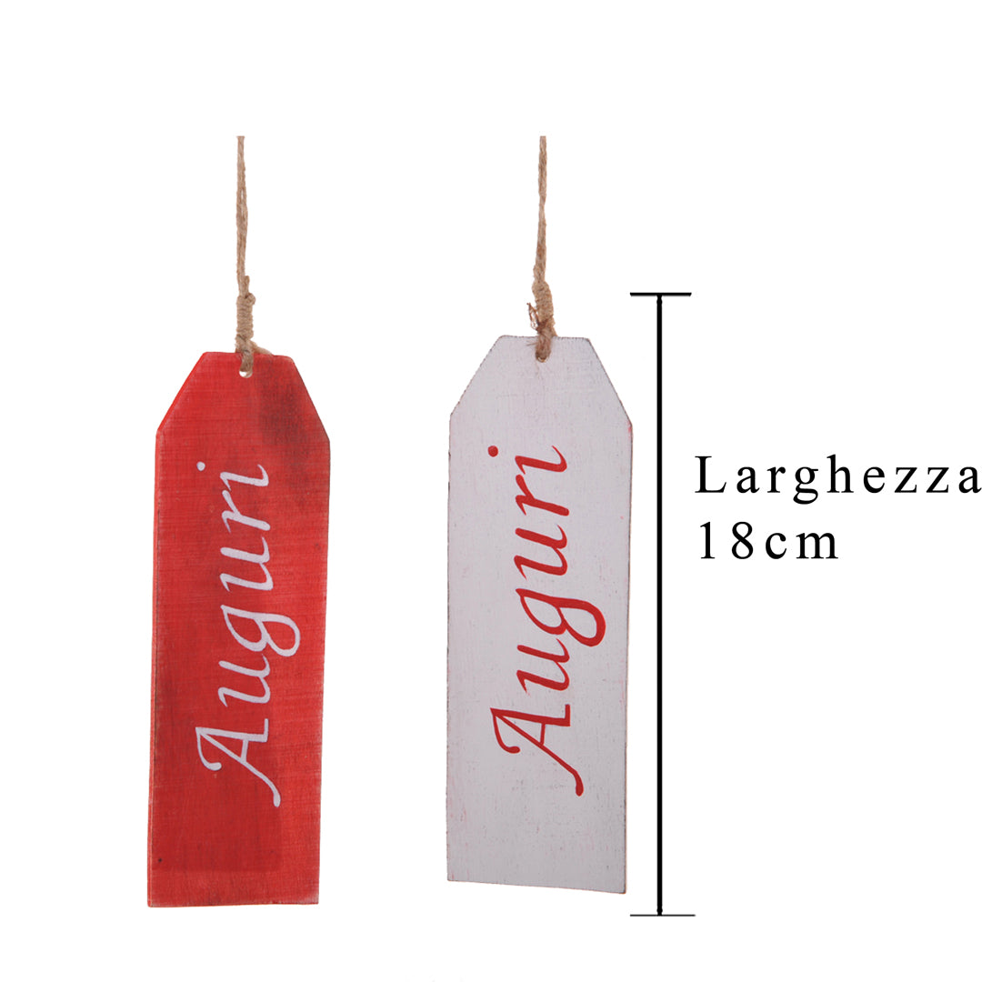 12 Pezzi • Targhetta Auguri • 18 cm