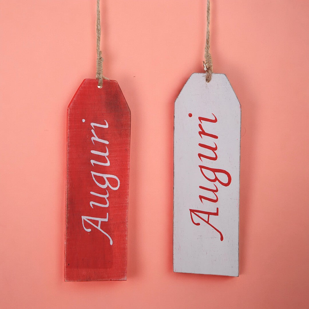 12 Pezzi • Targhetta Auguri • 18 cm