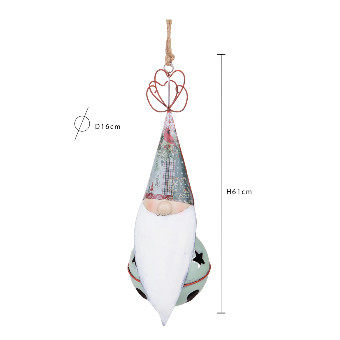Sfera h con babbo natale • H 61 cm