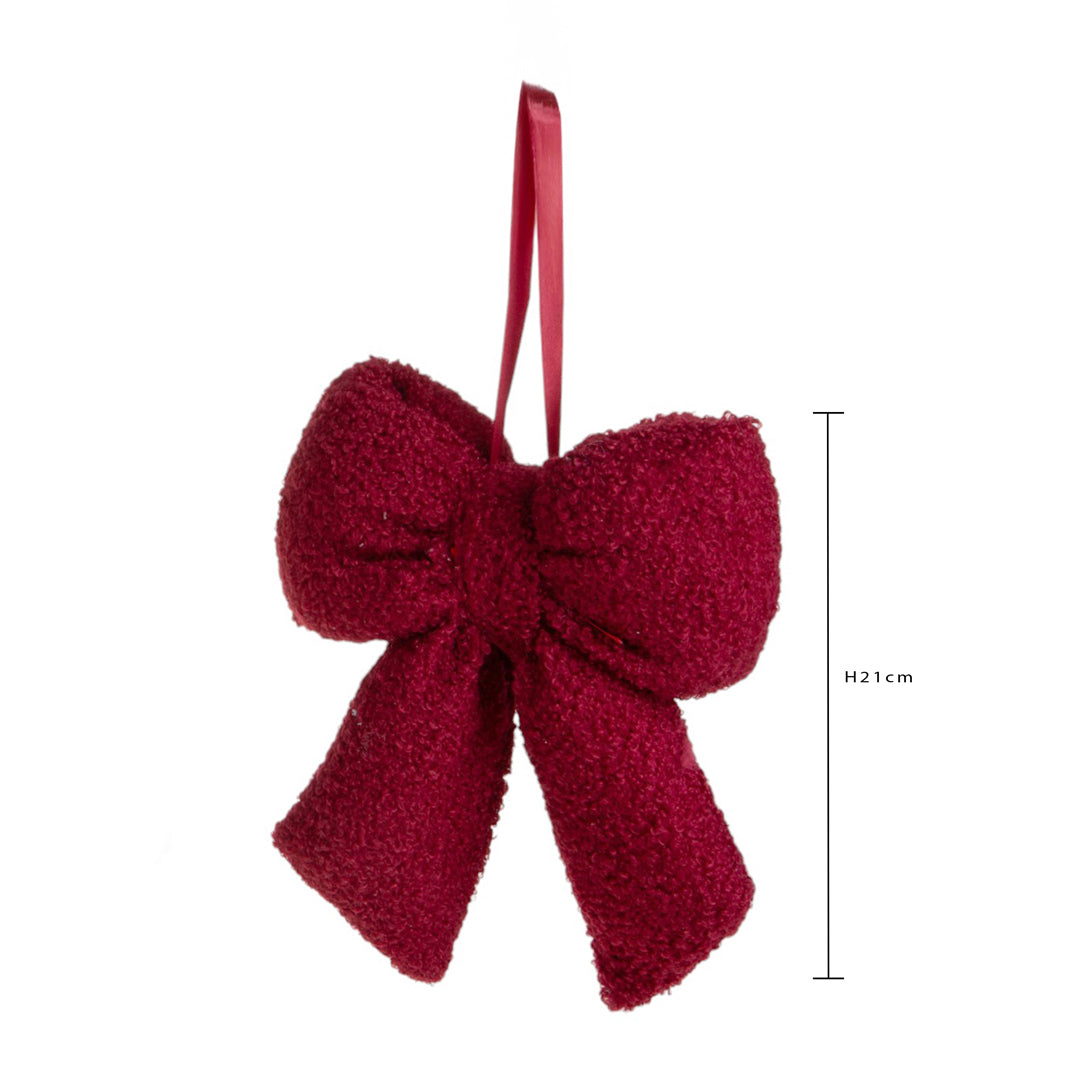 Pezzi 4 • Fiocco natale lana • H 21 cm