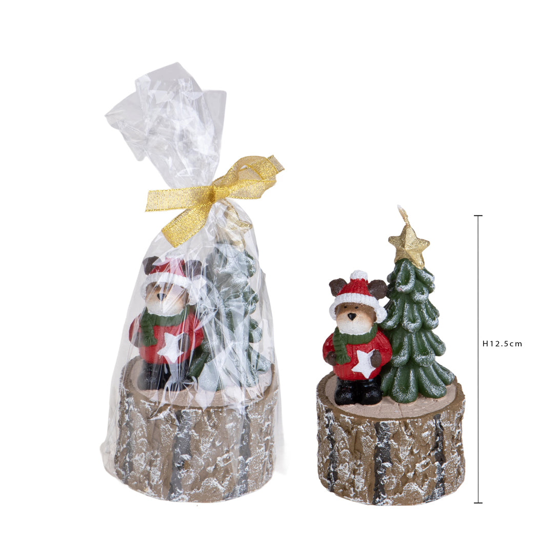Candela conAlbero e renna • H 12,5 cm