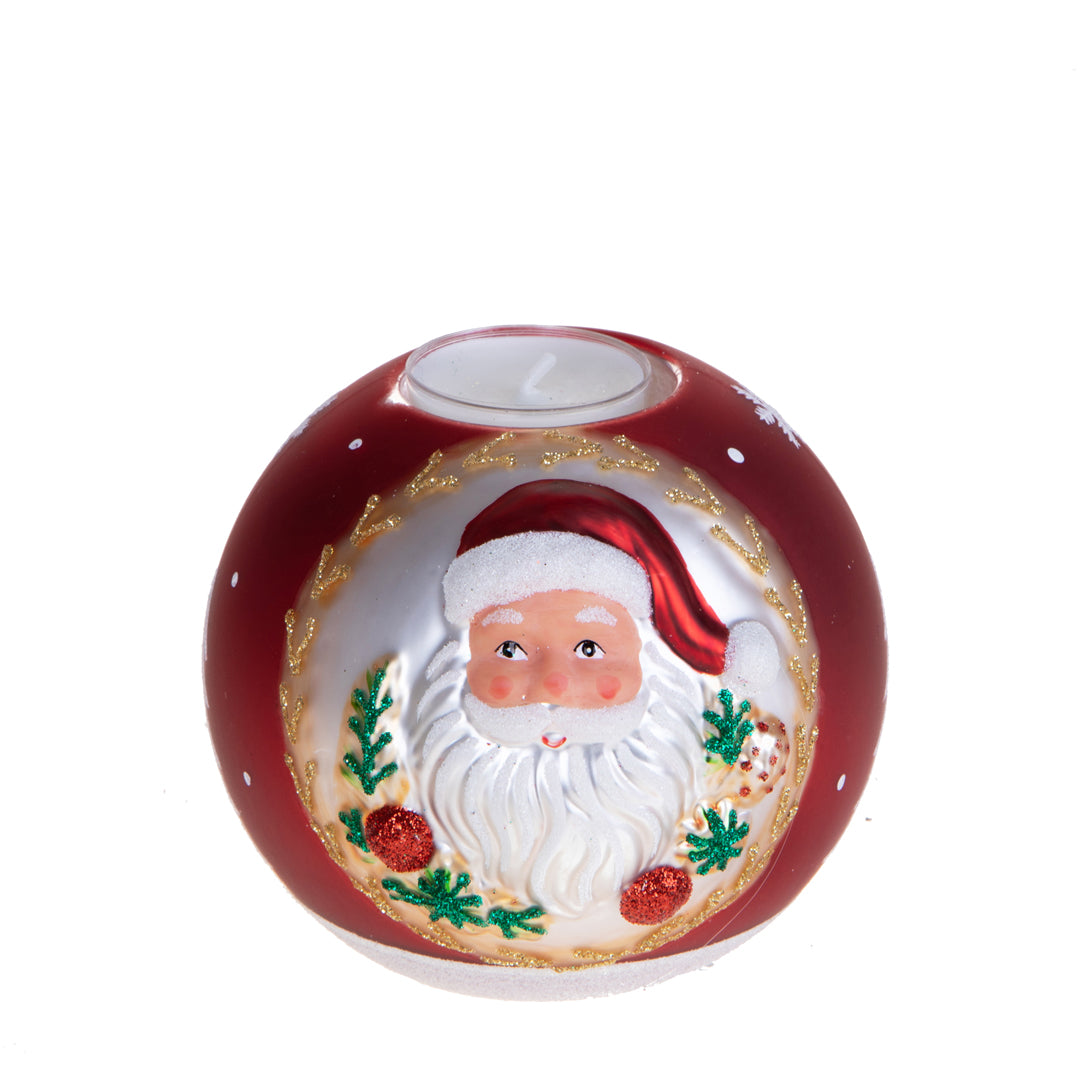Pezzi 2 • Porta tealight con santa • H 9,4 cm