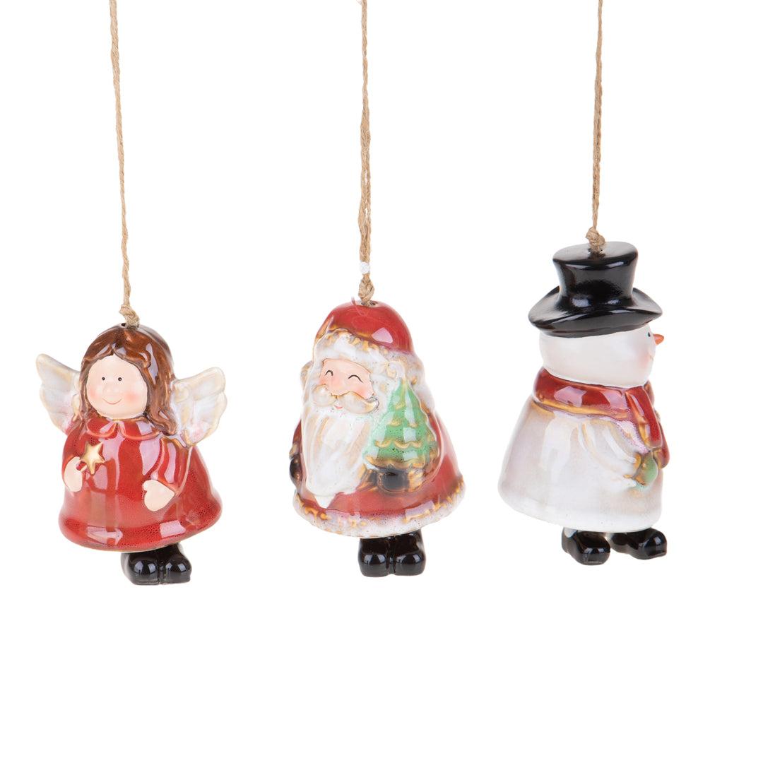 2 Pezzi • Set di 3 Soggetti Natale da appendere • 8,2 cm