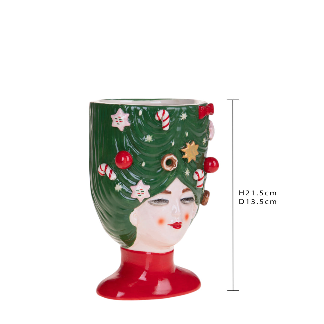 Cachepot d.13,5h. regina natale • H 21,5 cm