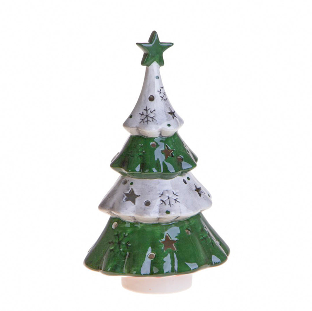 Pezzi 2 •Albero con stella e led • H 25 cm