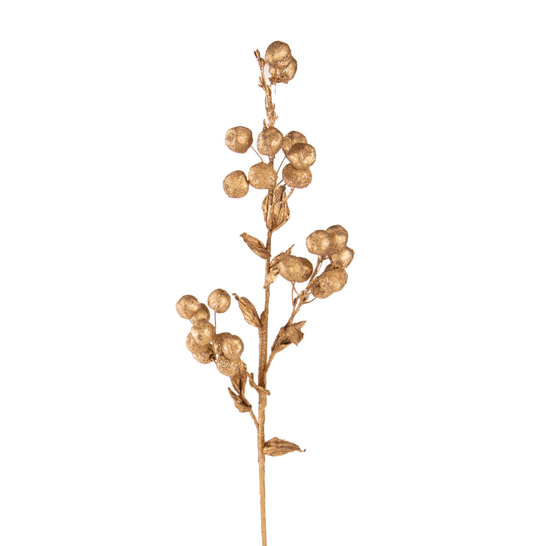 Pezzi 12 • Ramo con bacche oro • H 80 cm