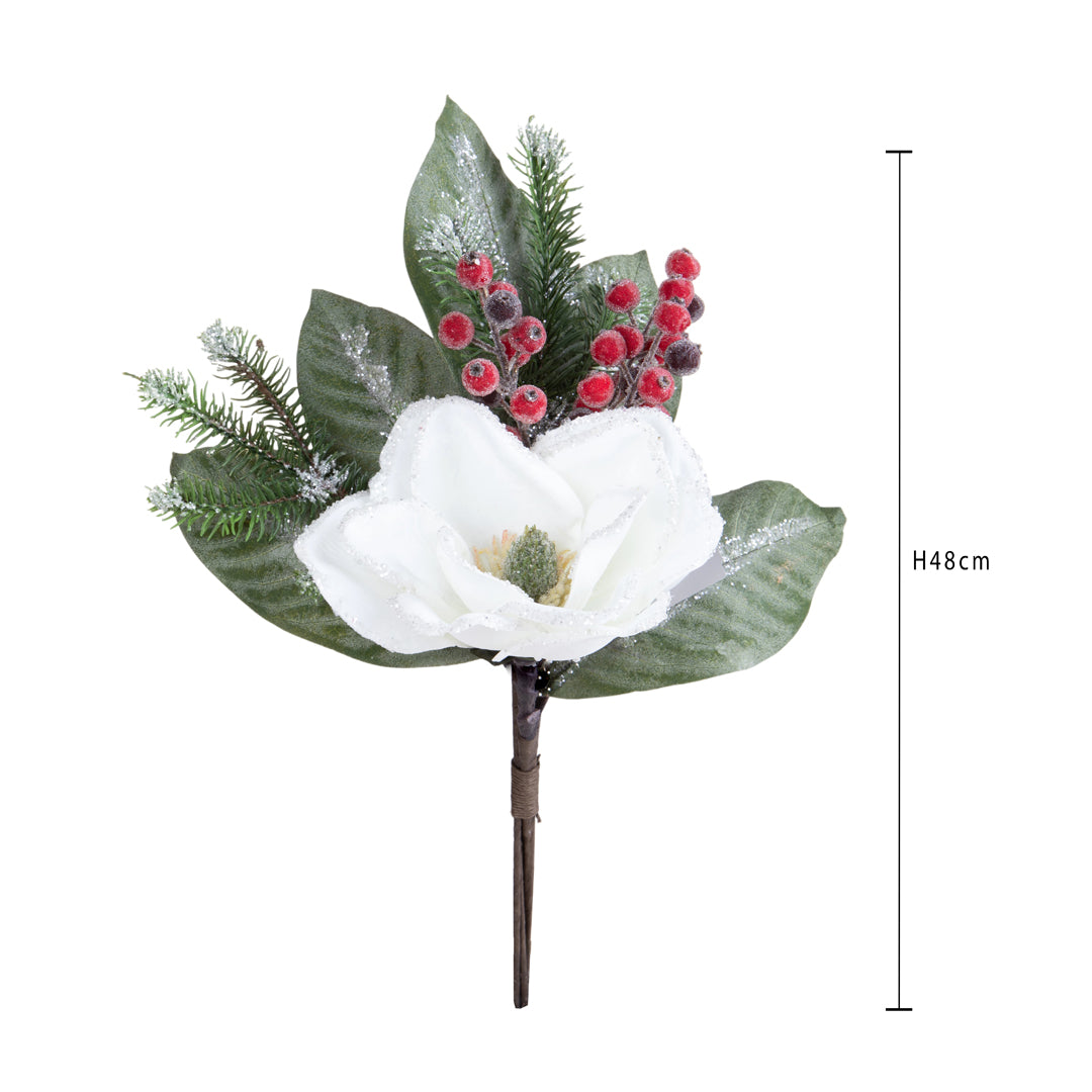 Magnolia mazzo con bacche e pigna • H 48 cm