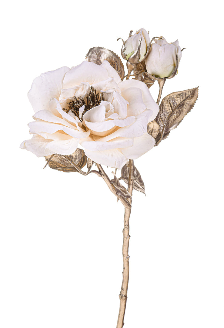 4 Pezzi • Rosa inglese con glitter • 48 cm