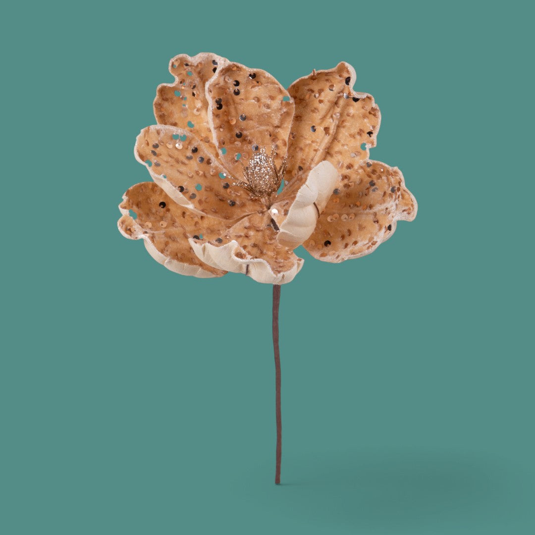 Pezzi 12 • Magnolia con paillette • H 50 cm