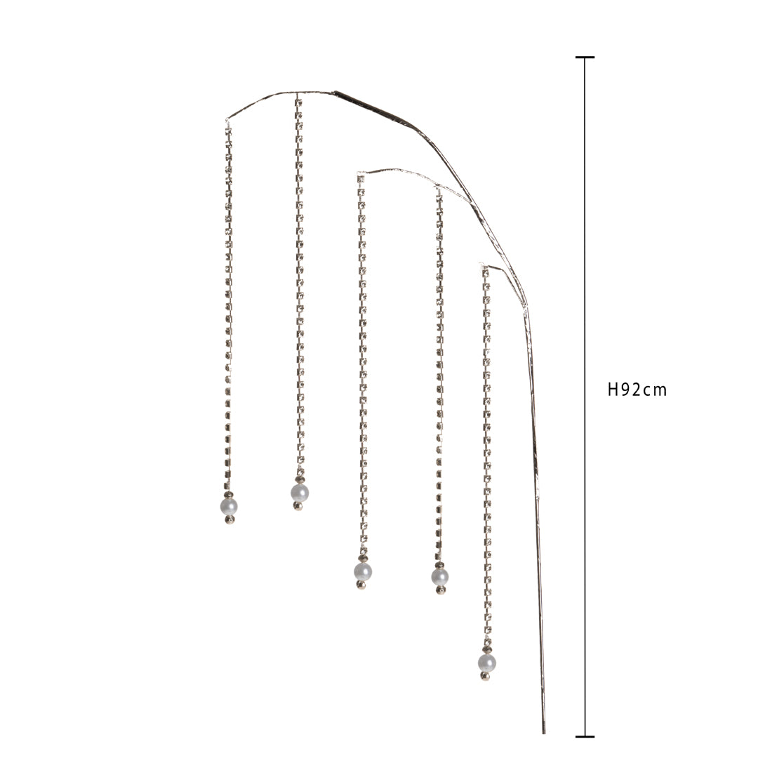 Pezzi 12 • Ramo strass con perle • H 92 cm