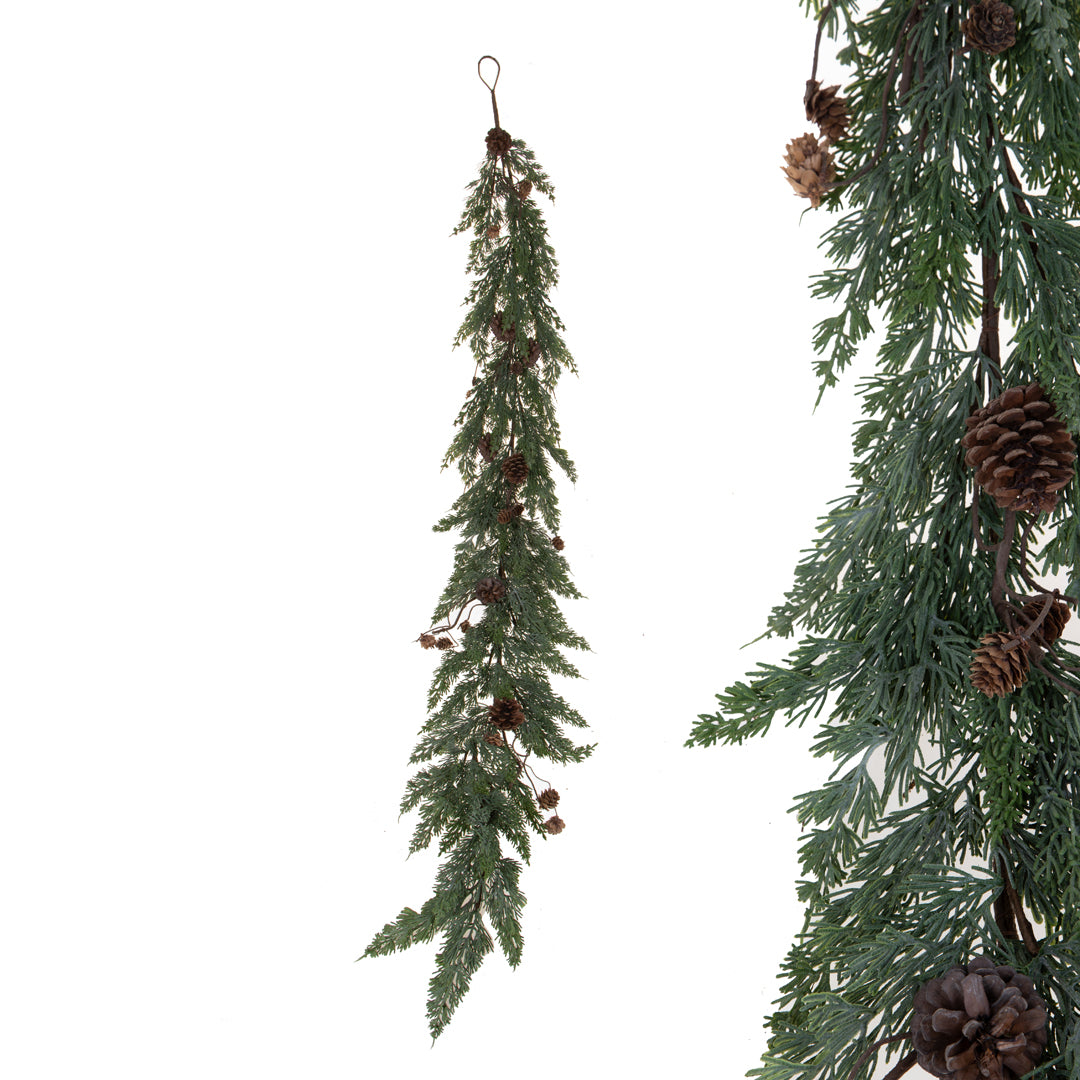 Ghirlanda con Cipresso E Pigne 120T • 25 cm • 4 Pezzi