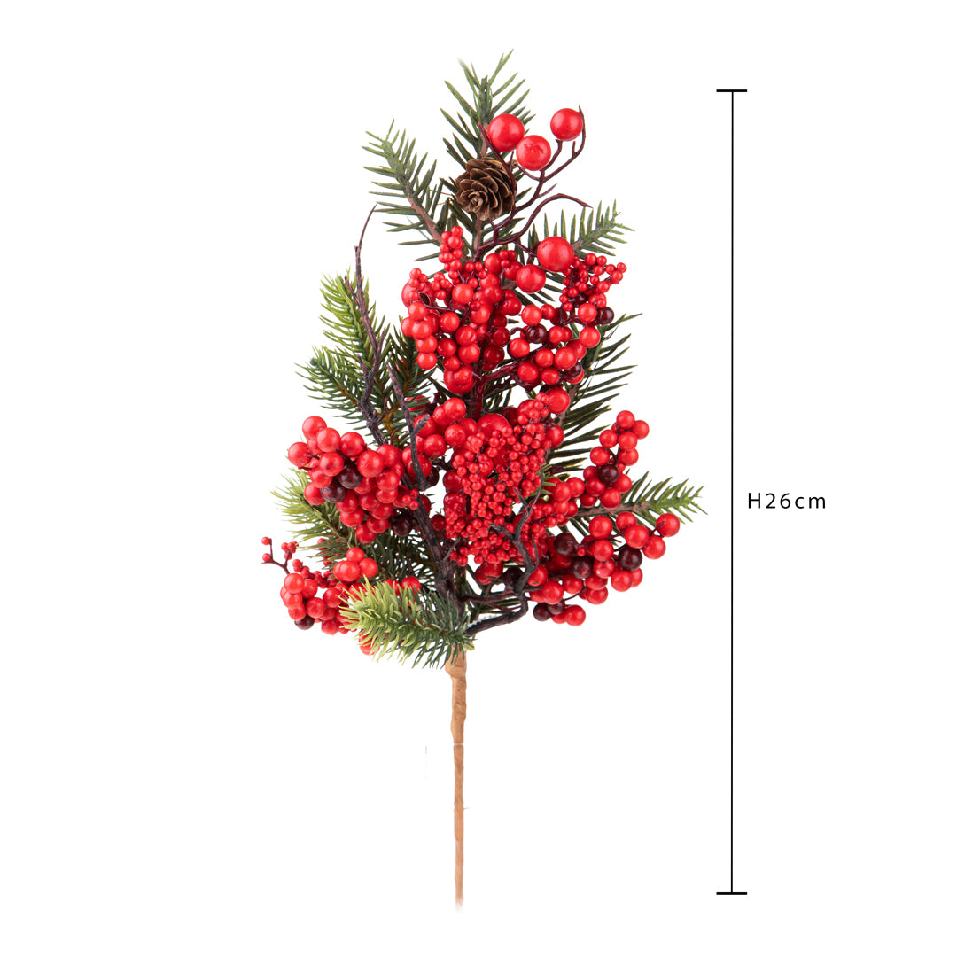Pezzi 24 • Ramo conAbete rosso • H 26 cm
