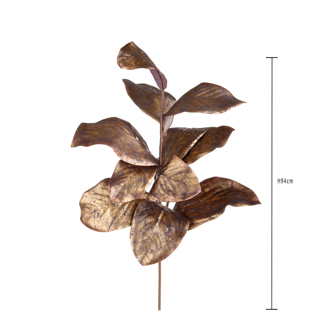 Pezzi 12 • Foglie magnolia in ramo • H 94 cm