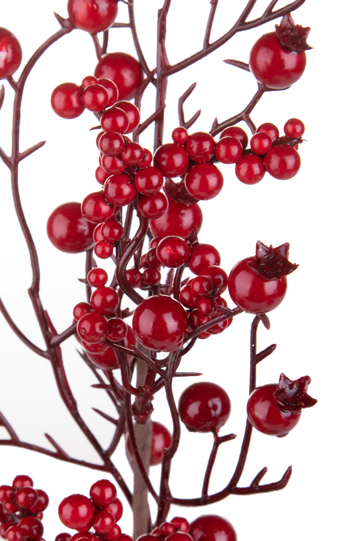 6 Pezzi • Ramo con Bacche • 51 cm