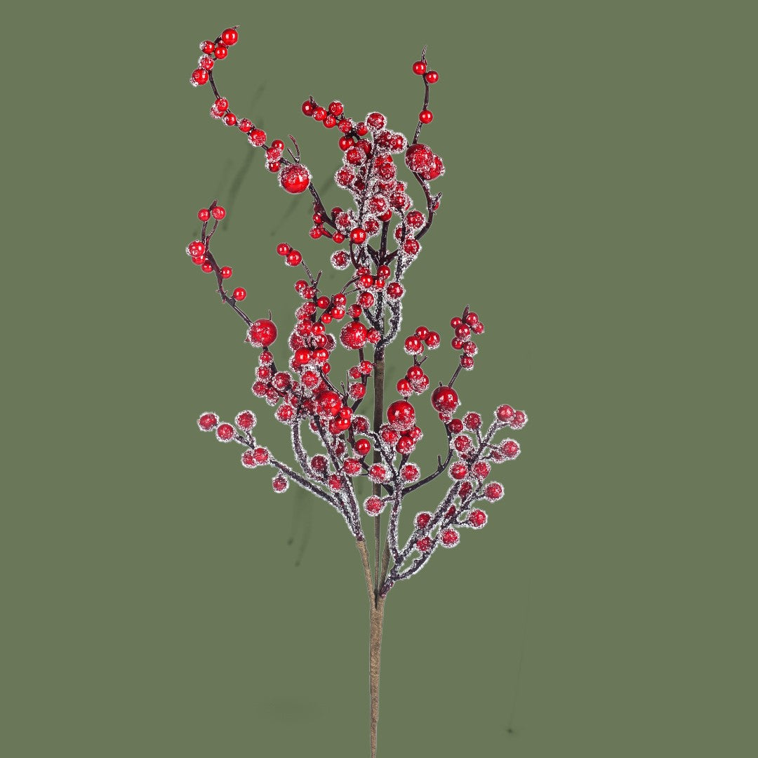 Pezzi 12 • Ramo ilex con ghiaccio • H 70 cm