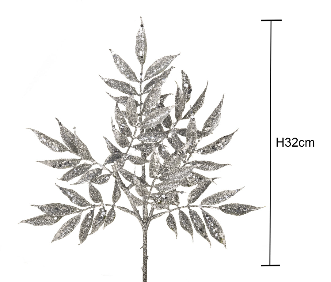 12 Pezzi • Ruscus con Glitter • 32