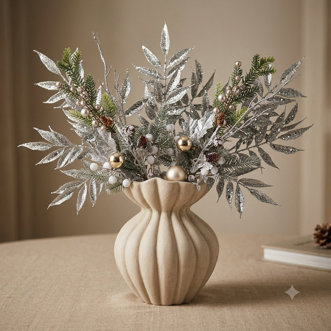 Pezzi 24 • Ruscus con glitter • H 32 cm