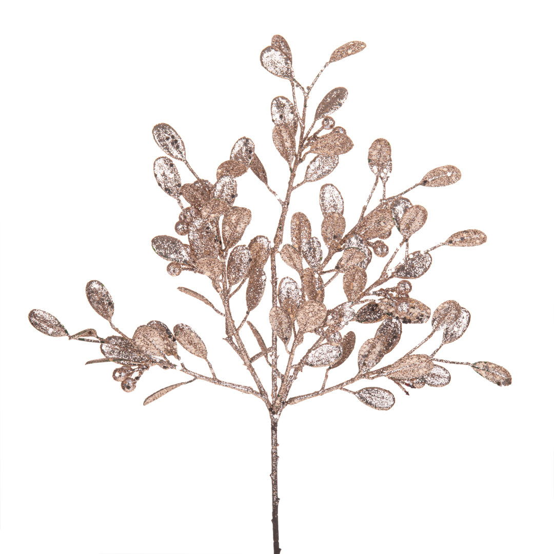 6 Pezzi • Vischio con glitter • 43 cm