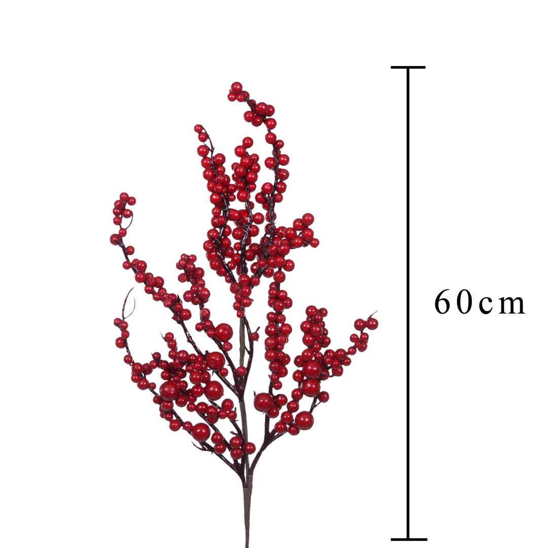 Pezzi 12 • Ramo ilex bacche rosse • H 60 cm