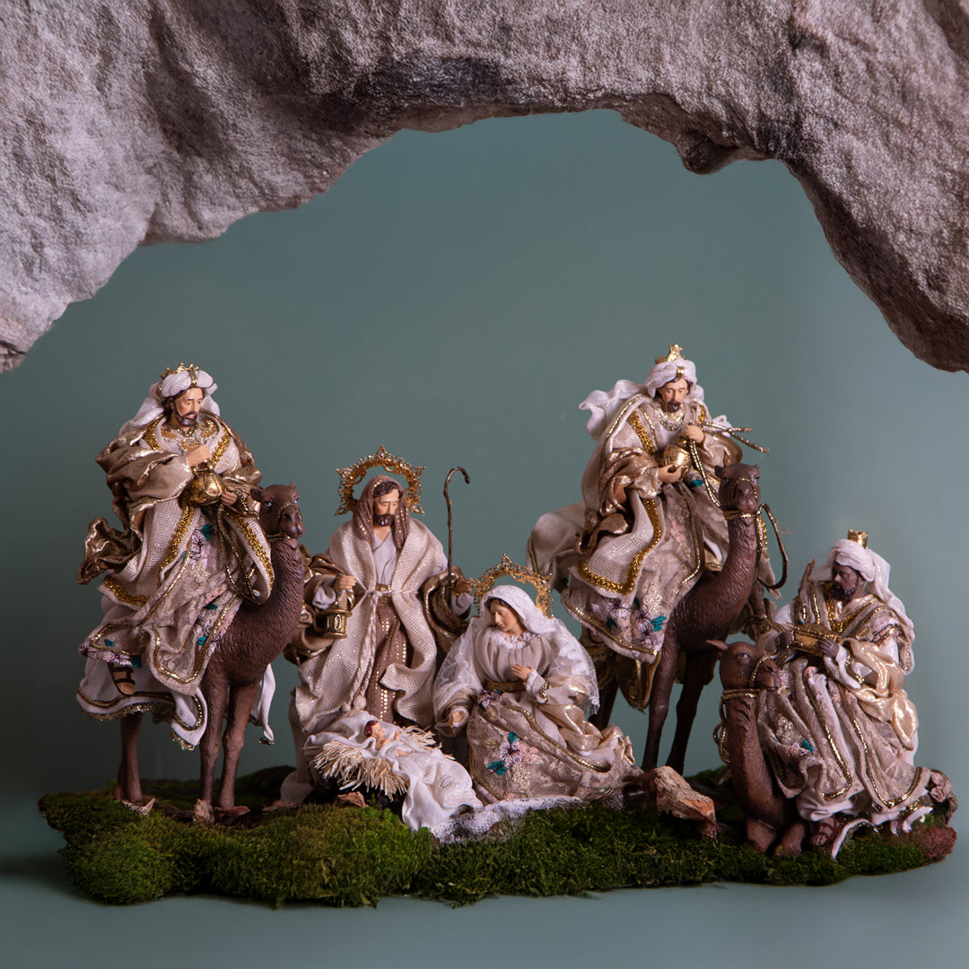 Nativita'pezzi Re Magi sopra Cammello • 30 cm