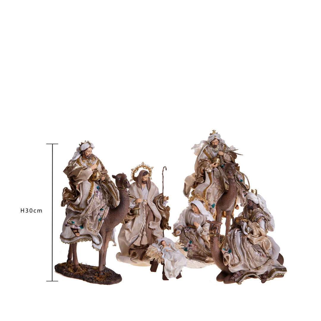 Nativita'pezzi Re Magi sopra Cammello • 30 cm