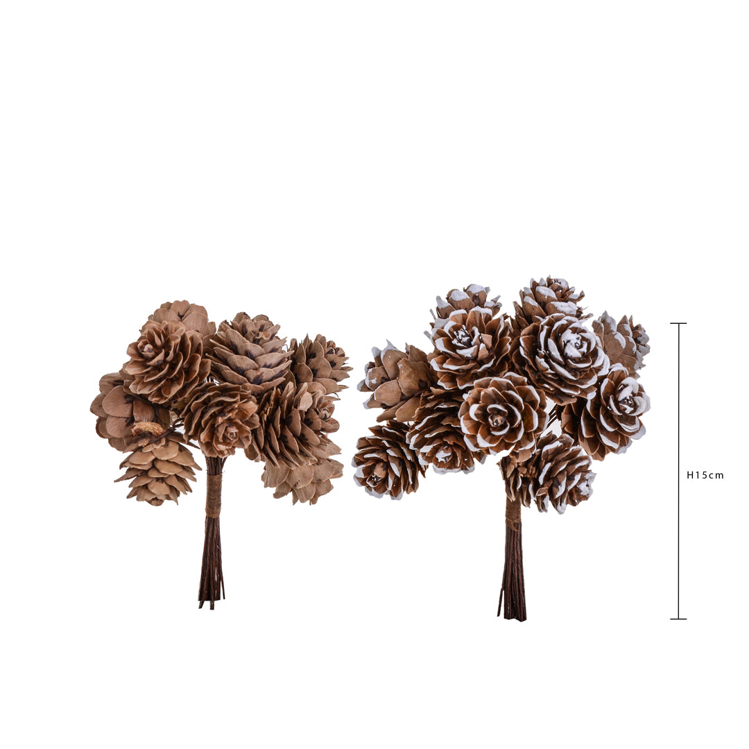 Pezzi 12 • Pick con 12 mini pigne • H 15 cm