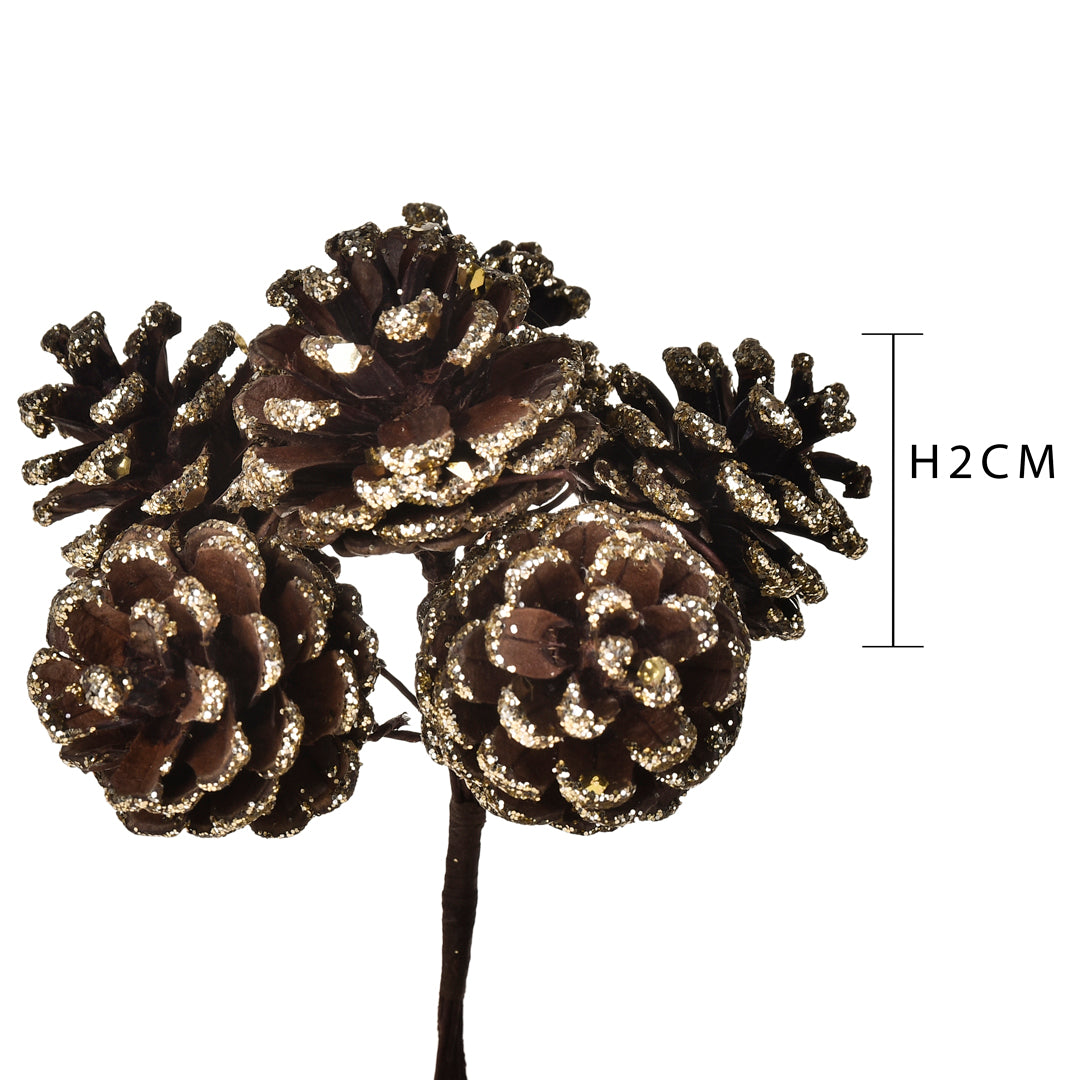 12 Pezzi • Pick con 6 Pigne • 2 cm