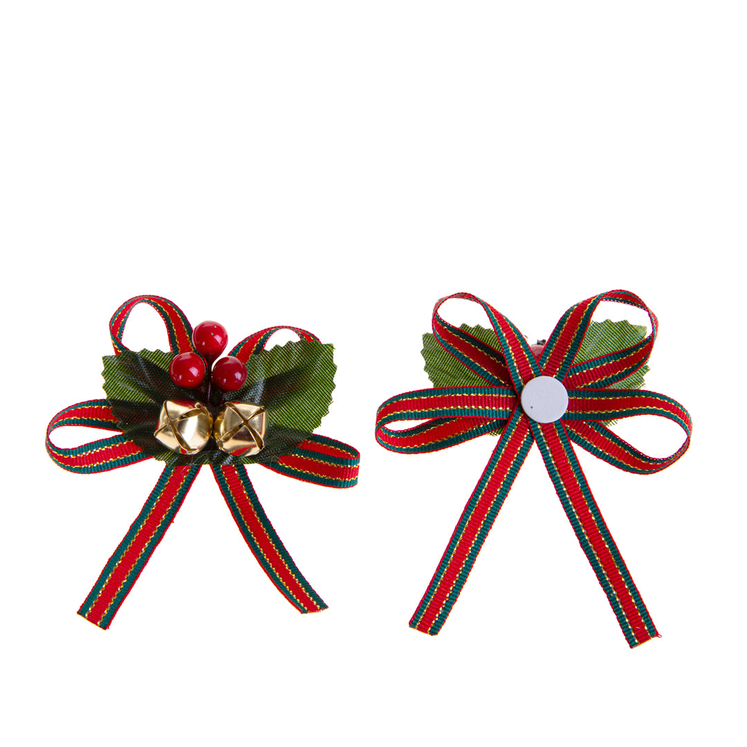 Pezzi 24 • Fermapacco con fiocco e campanelle • H 7 cm
