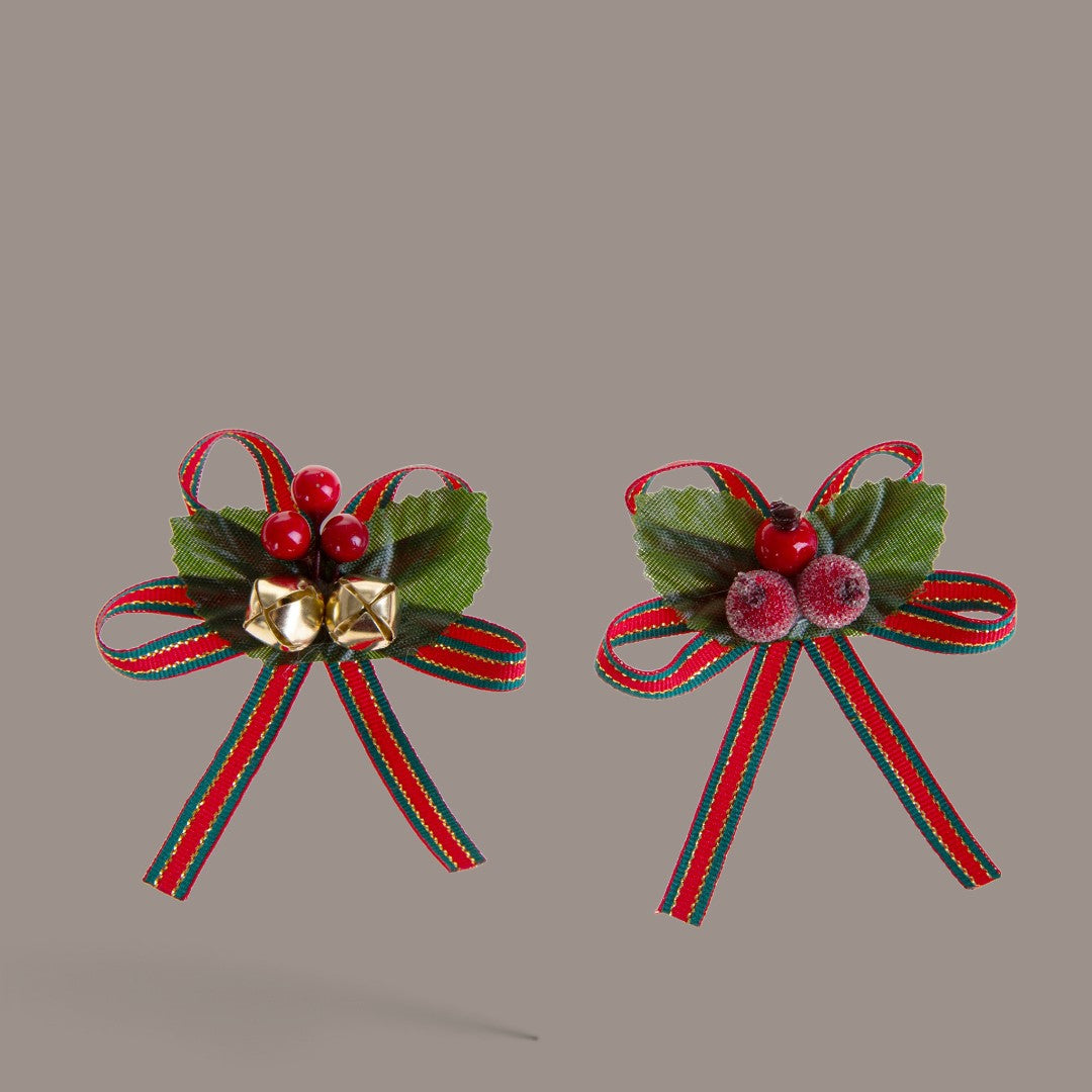 Pezzi 24 • Fermapacco con fiocco e campanelle • H 7 cm