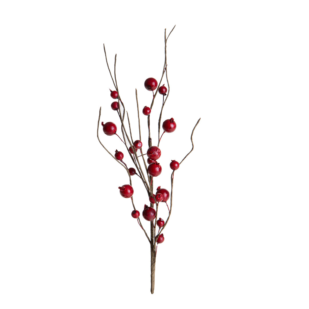 12 Pezzi • Fiore di Ilex pick con bacche • 31,5 cm