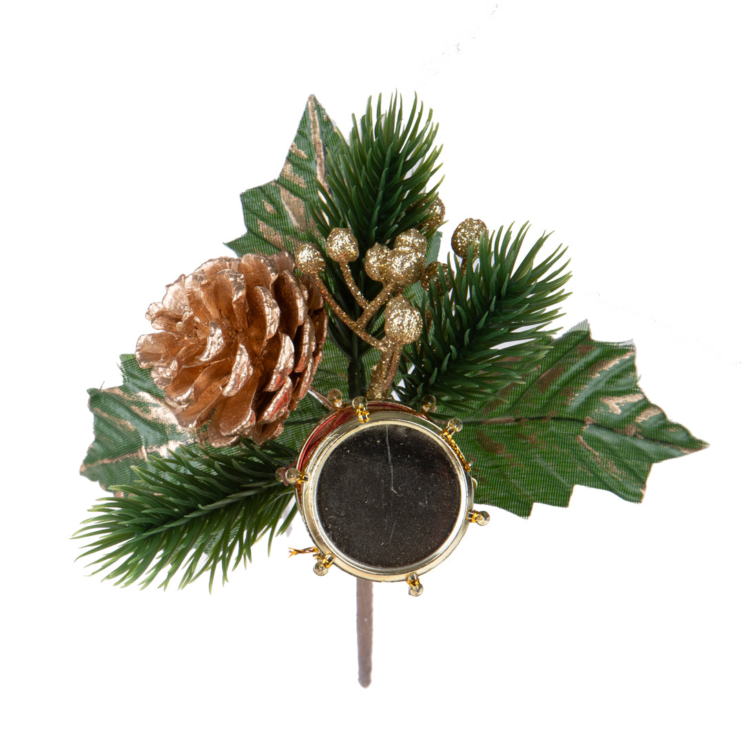 Pezzi 12 • Pick natale con tamburo • H 18 cm