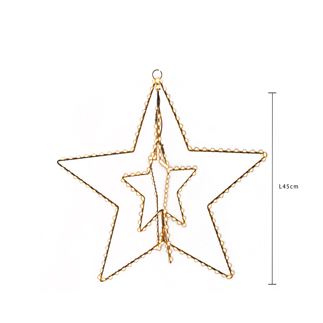 Stella 3d con led uso da esterno . • H 20 cm