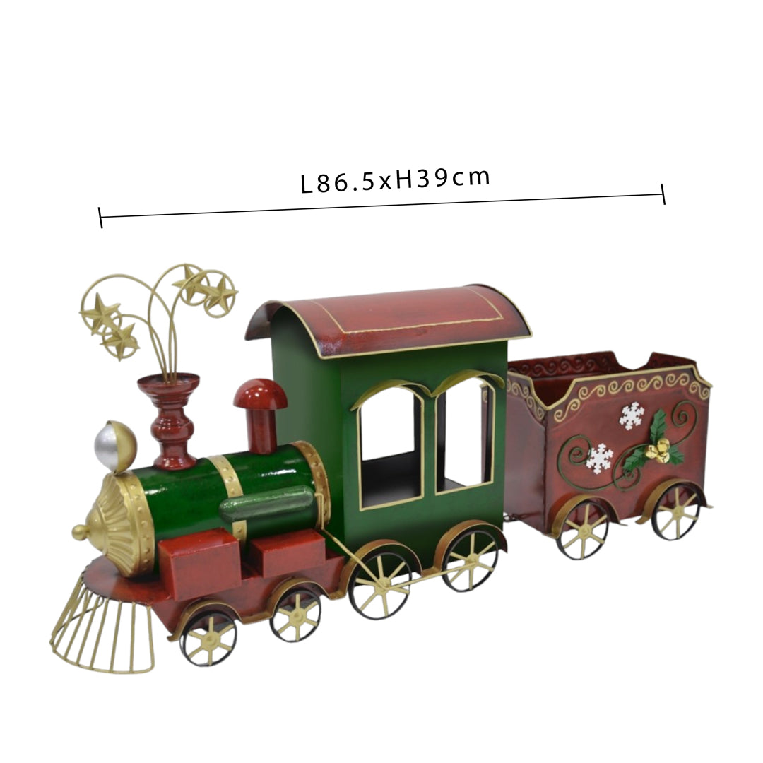 Treno nat. 86xh39 cm con vagone • H 39 cm