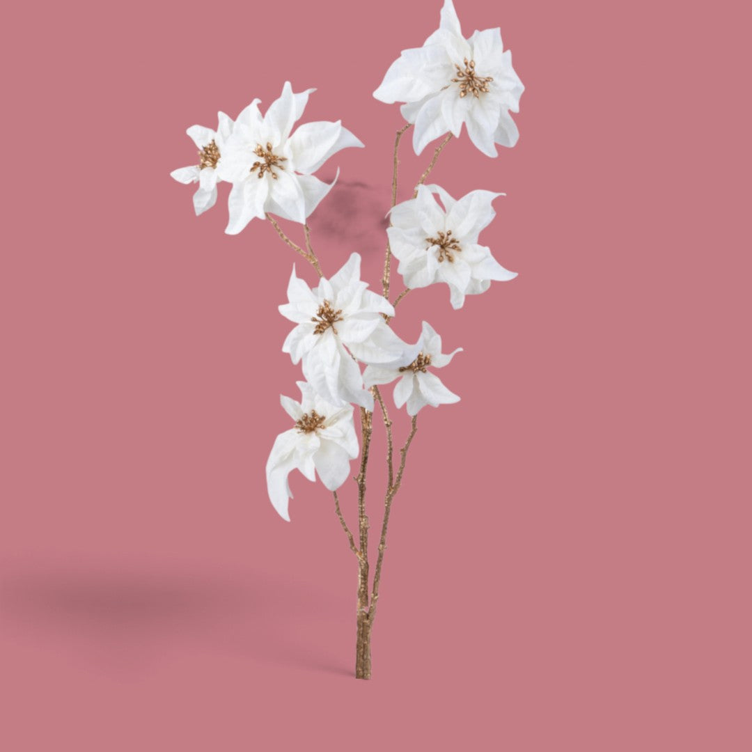 Pezzi 6 • Ramo poinsettia • H 106 cm