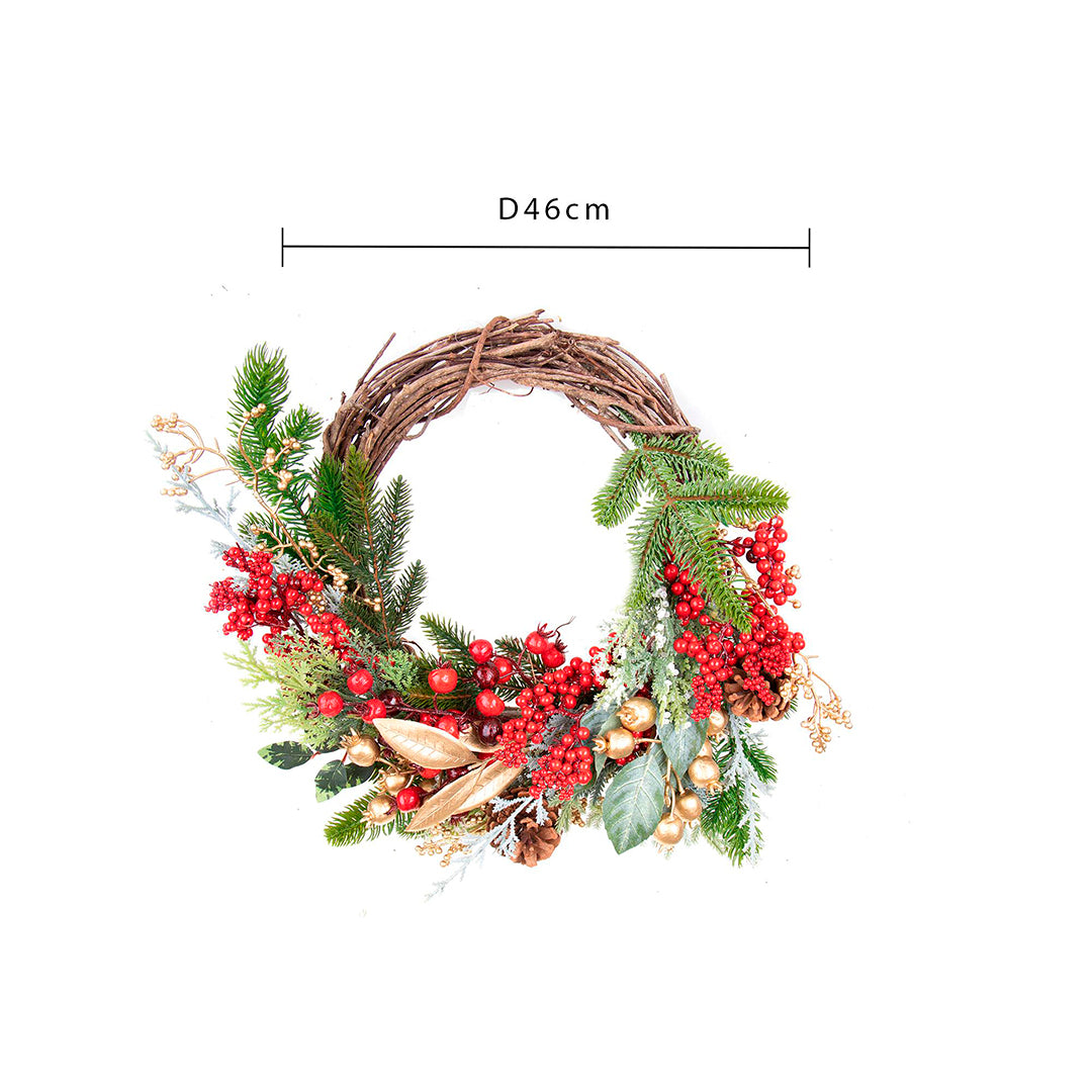 Corona twig con gold berries • H 6 cm