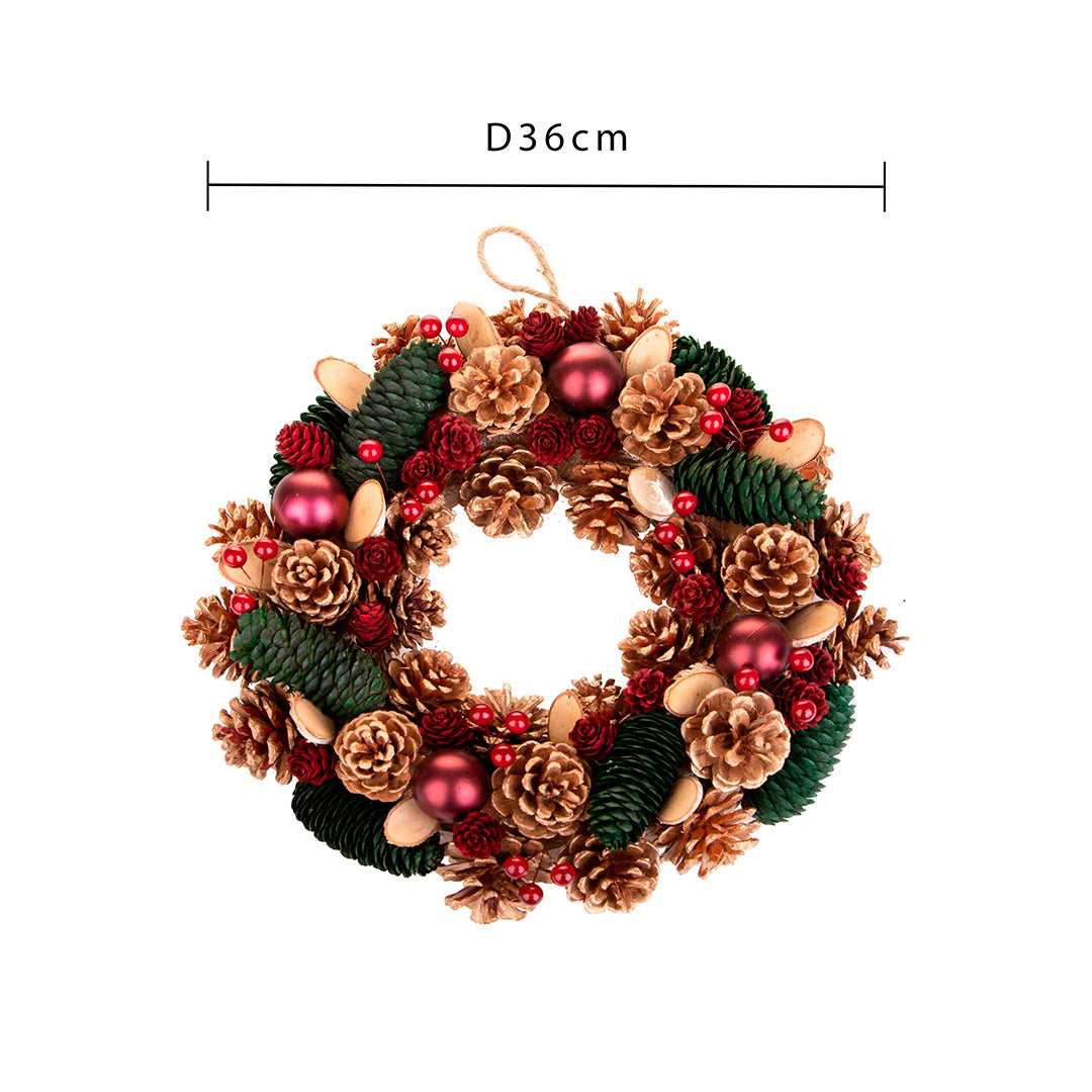 Ghirlanda con fette di legno • 36 cm