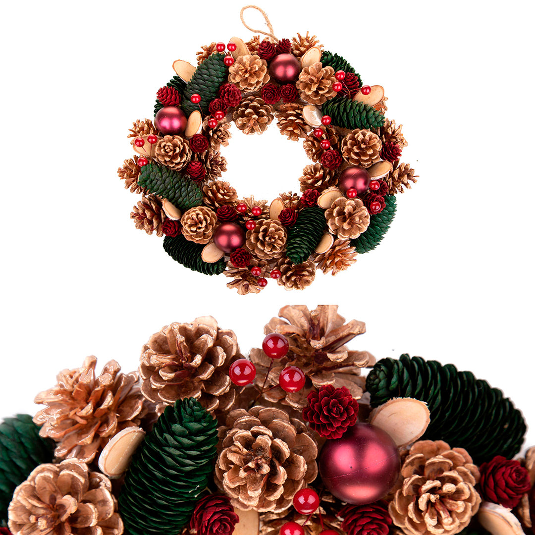 Ghirlanda con fette di legno • 36 cm