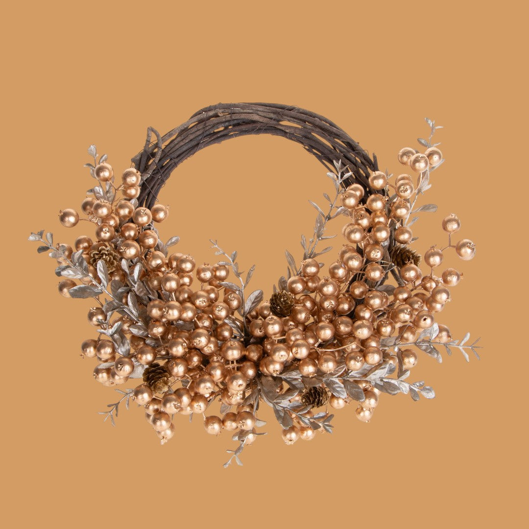 Corona bacche e foglie • H 11 cm
