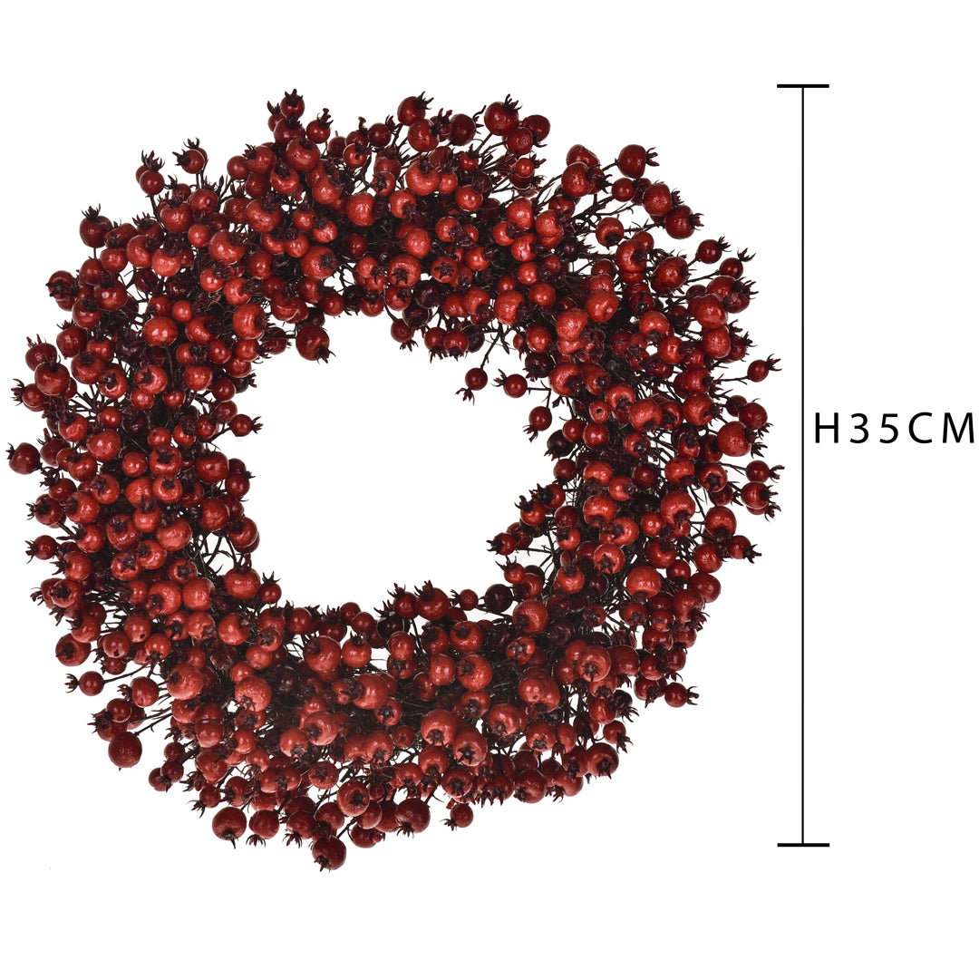 Corona con bacche rosse • H 9 cm