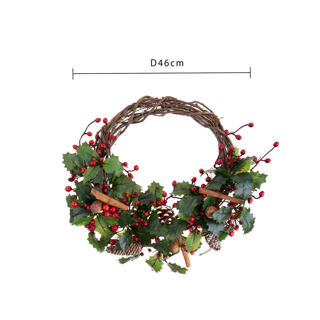 Corona con Agrifoglio • 46 cm