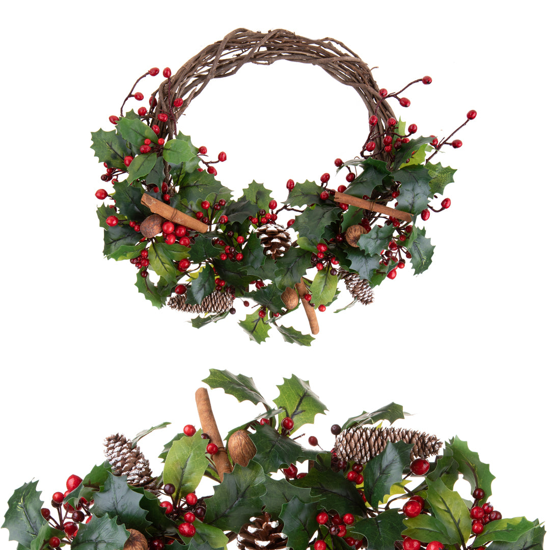 Corona con Agrifoglio • 46 cm