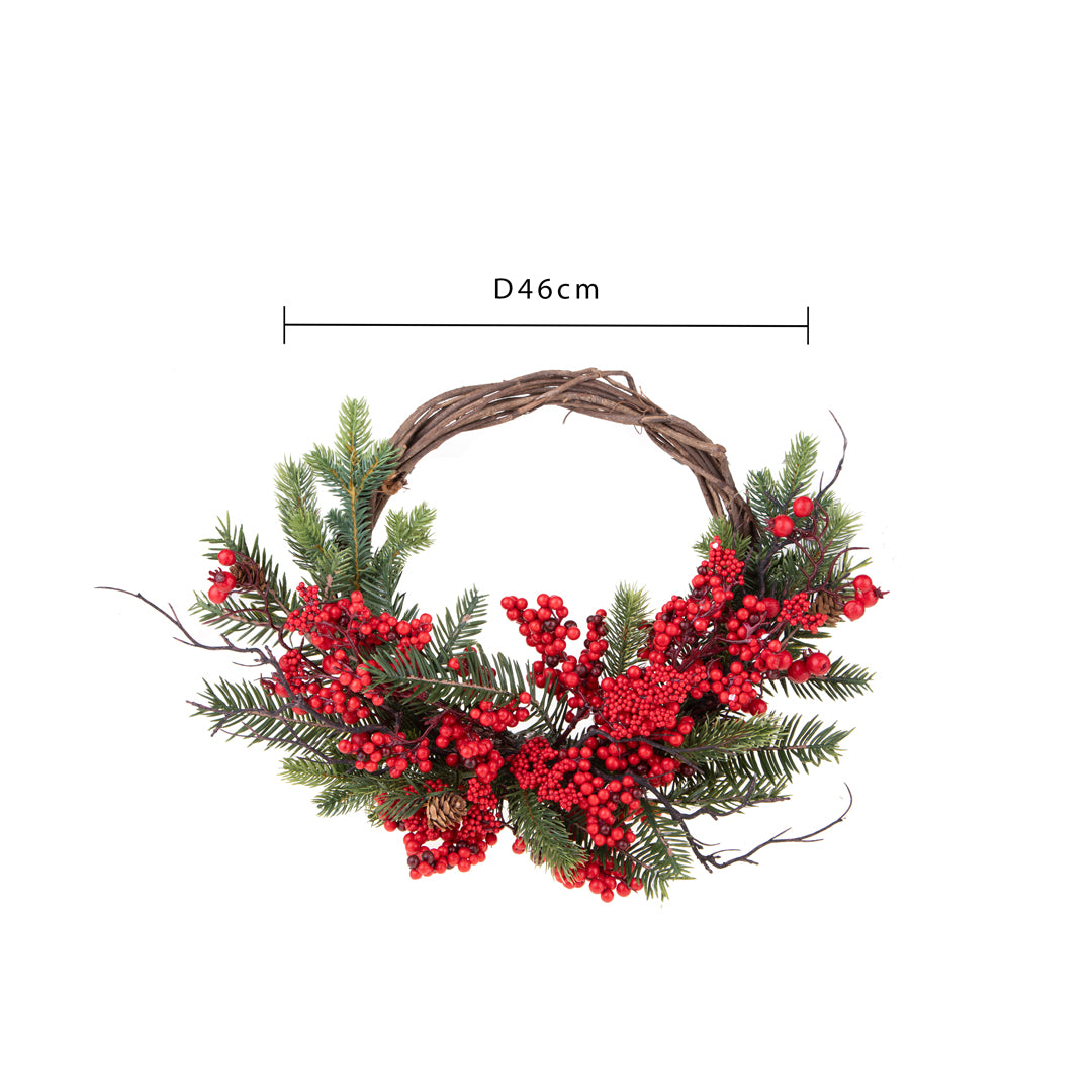 Corona legno conAbete rosso • D 45 cm