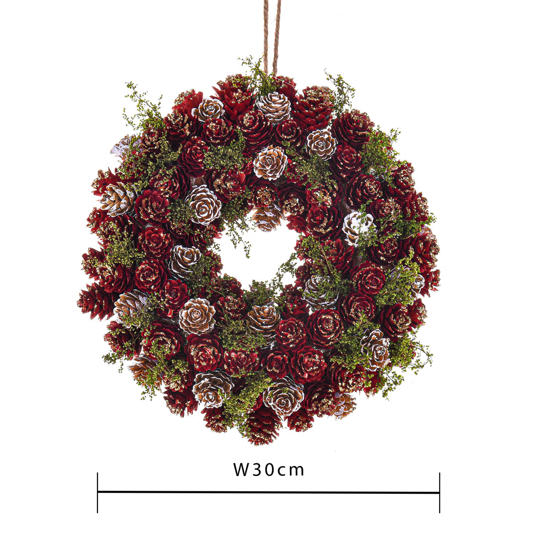 Corona Natale con mini Pigne • 30 cm