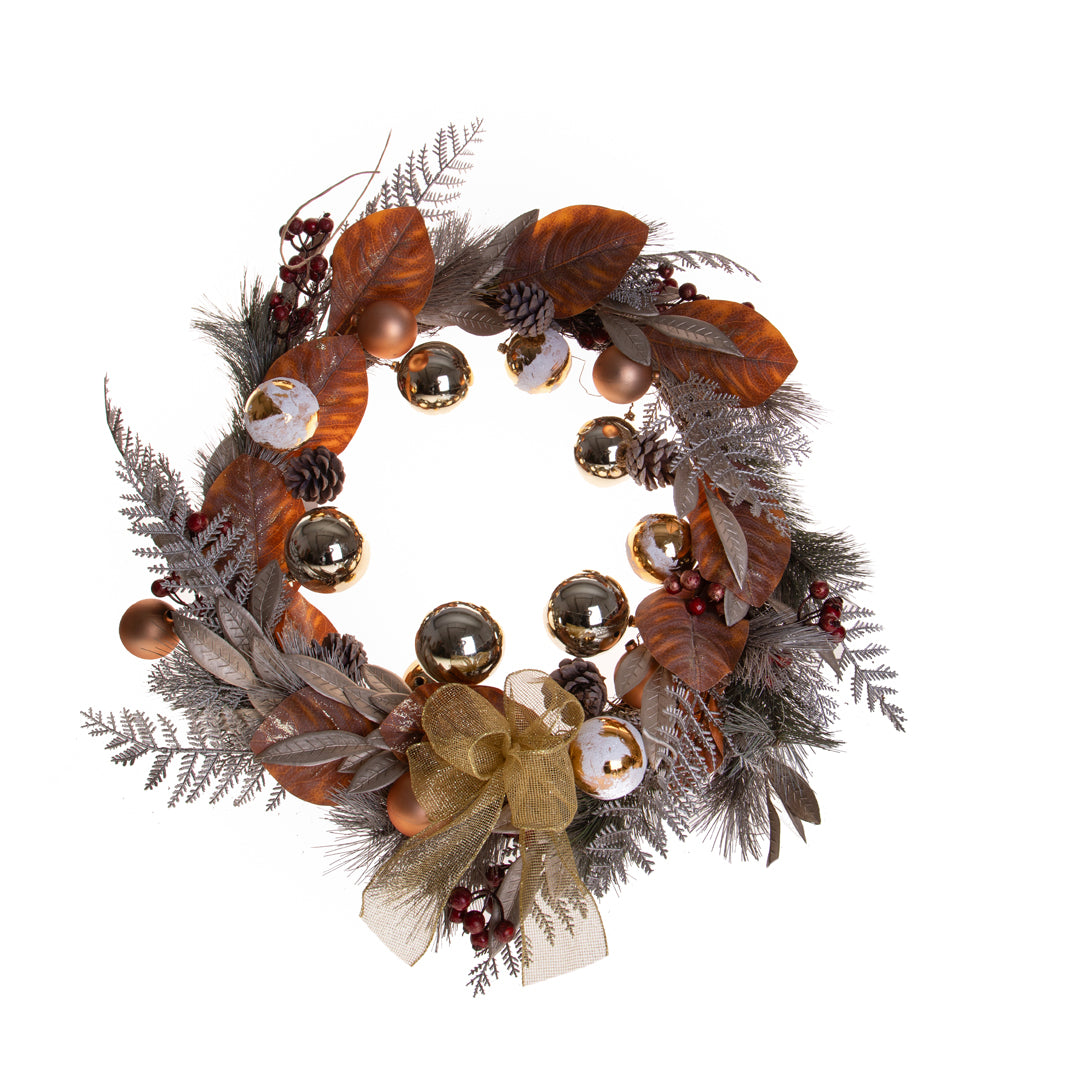 Corona con Sfere E Fiocco • 4 cm