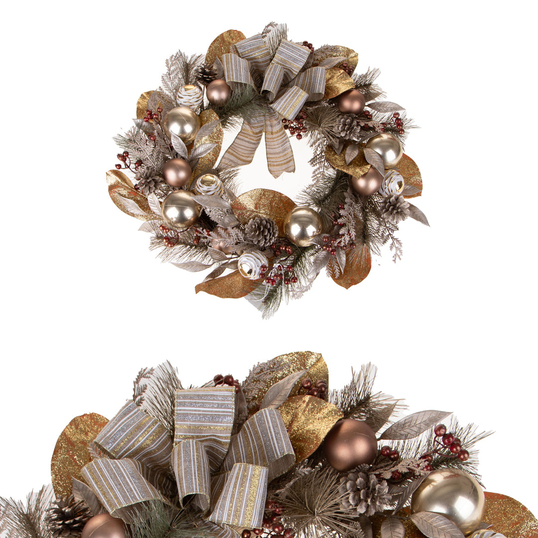 Corona con Sfere E Fiocco • 4 cm