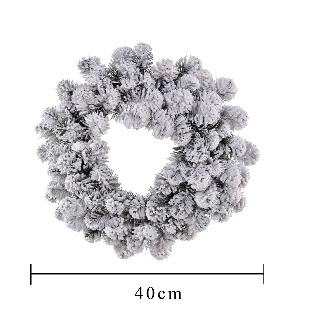 Ghirlanda innevato abetone 43 tips • 40 cm
